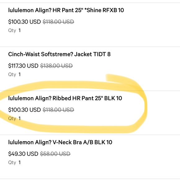 Lululemon Align High Rise (25’) Size 10 Black Ribbed Leggings - Picture 7 of 7